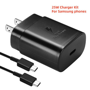 25W Fast charger KIT For Samsung mobile phones S20 21 22 Note10 20