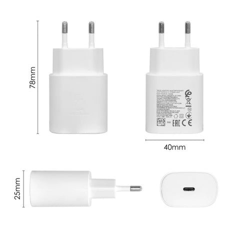 Image of 25W Fast charger KIT For Samsung mobile phones S20 21 22 Note10 20