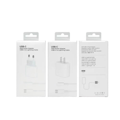 Image of 20W PD USB C to lightning chargers and cable kit for iphones 11 12 13 14 ipads