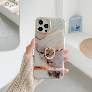 Finger Ring Holder Marble Phone Cases For iphone 12 Mini XS 11 Pro Max X XR SE 2020 7 8 Plus Case Silicone Soft TPU Back Cover