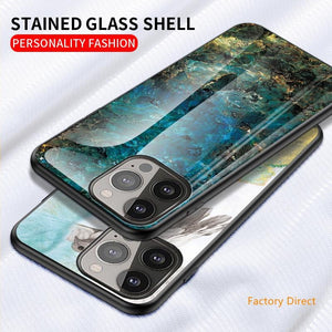 Marble design glass back cover case for One plus