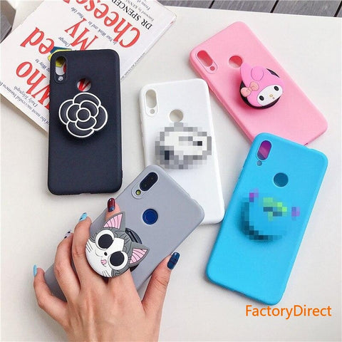 Image of Samsung Galaxy A50 A30 A40 A20 A10 A70 A60 A80 A7 2018 A10E Silicone cartoon phone holder case stand soft back cover Coque