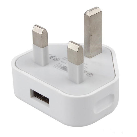 Image of UK Plug Single USB Adapter Mains 3 Pin Plug USB Adaptor Wall Charger Travel Charging Cable 5V 1A For all mobile phones