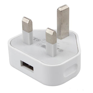 UK Plug Single USB Adapter Mains 3 Pin Plug USB Adaptor Wall Charger Travel Charging Cable 5V 1A For all mobile phones