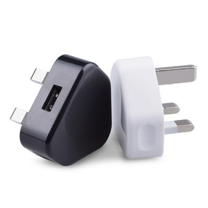 UK Plug Single USB Adapter Mains 3 Pin Plug USB Adaptor Wall Charger Travel Charging Cable 5V 1A For all mobile phones