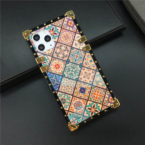 Image of Luxury Glitter Retro Flower Cover Case for iPhone models