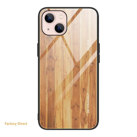 Image of Wood grain design tempered glass phone case back cover for Oneplus