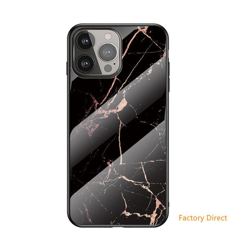 Image of Marble design glass back cover case for One plus