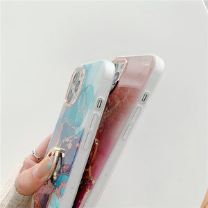 Finger Ring Holder Marble Phone Cases For iphone 12 Mini XS 11 Pro Max X XR SE 2020 7 8 Plus Case Silicone Soft TPU Back Cover