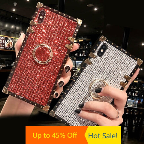 Image of iphone 12 MINI PRO MAXLuxury Bling Glitter Cover for X XS MAX XR 6 6S Plus Soft Square Phone Case for iphone 11 PRO MAX 7 8 Plus Coque