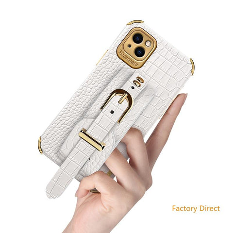 Image of New Crocodile leather case with wrist strap for Samsung A sery models