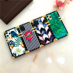 Samsung Galaxy A21S A20S A30 Phone Case Colorful Flower Lips Square Cover Soft with ring holder for A12 A22 A32 A42 A52 A72 A10E A20E M30 M31 A31