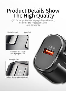 3A Quick Charge 3.0 USB Charger For iPhone 11 Pro 8 EU Wall Mobile Phone Charger Adapter QC3.0 Fast Charging For Samsung Xiaomi