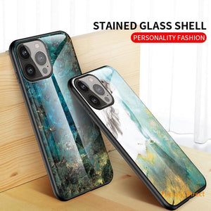 Marble design glass back cover case for One plus