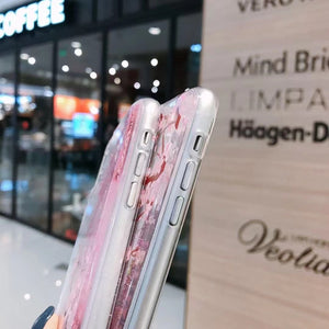 iPhone 12 11 Pro Max cute shining Casing lovely peach flower glitter liquid quicksand phone case For apple X XR XS Max SE 2020 pink flowerings for girls