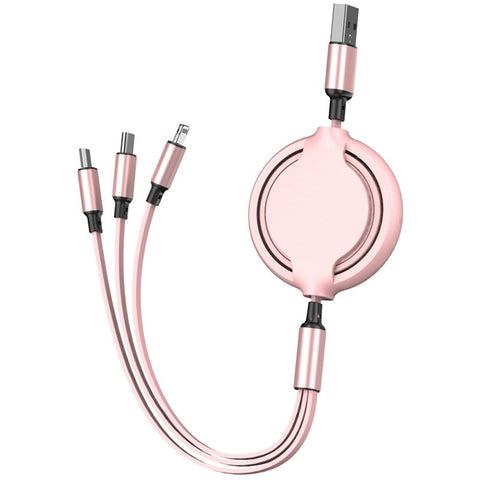 Image of 3 in1 Makaron retractable Charger cable for iPhone Android and Type C