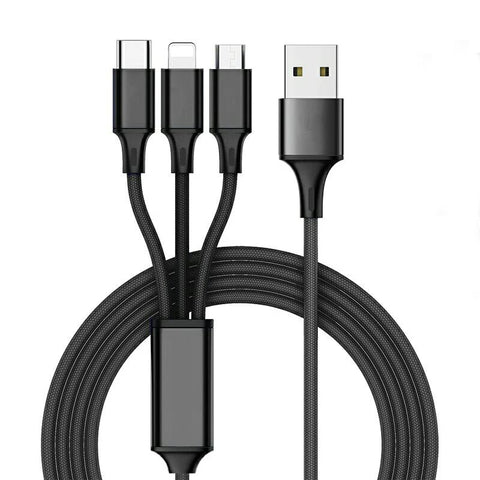 Image of 3in1 High Speed Charging Cable Charger for iPhone Micro USB Android and Type C