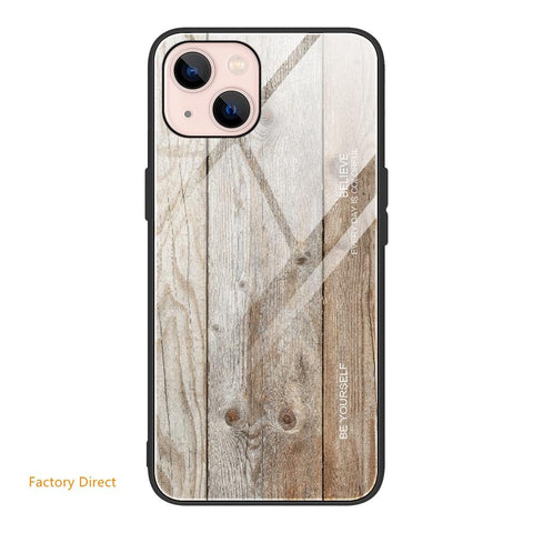 Image of Wood grain design tempered glass phone case back cover for Oneplus