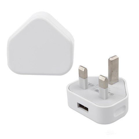 Image of UK Plug Single USB Adapter Mains 3 Pin Plug USB Adaptor Wall Charger Travel Charging Cable 5V 1A For all mobile phones