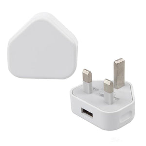 UK Plug Single USB Adapter Mains 3 Pin Plug USB Adaptor Wall Charger Travel Charging Cable 5V 1A For all mobile phones