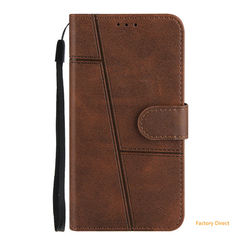 Image of Leather Flip case for Motorola G stylus 2021 MOTO G play G power 2021 Luxury Shockproof Leather flip cover with stand holder and card slot window hole wallet back cover For Moto G30 G40 G50 G60