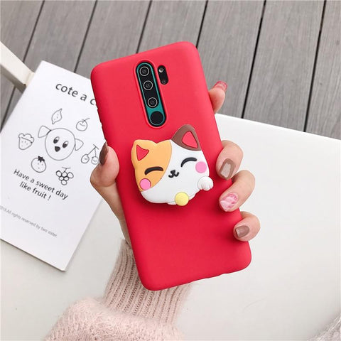 Image of Samsung Galaxy A50 A30 A40 A20 A10 A70 A60 A80 A7 2018 A10E Silicone cartoon phone holder case stand soft back cover Coque