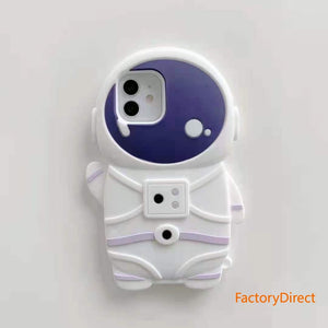 Phone Case for iPhone 14 13 12 Mini 11 Pro max 3D Cute Cartoon Funny Astronaut design