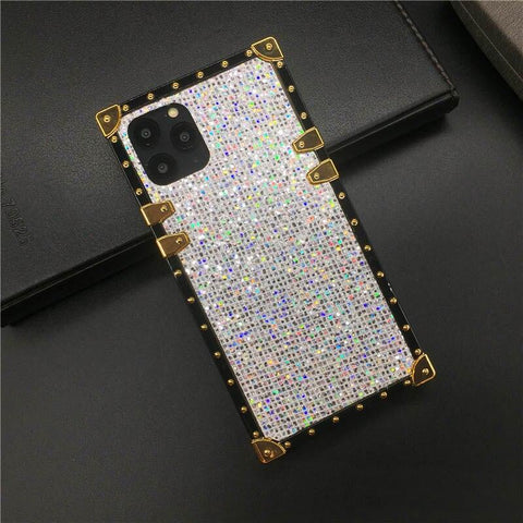 Image of Luxury Bling Cover Square Gold Glitter Phone Case ring holder for Samsung A32 A52 A72 A42 A50 A70 A51 A71 A12 A10S A20S A31 A9 A22 M20 M30S