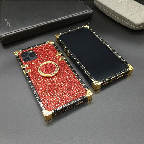 Image of iphone 12 MINI PRO MAXLuxury Bling Glitter Cover for X XS MAX XR 6 6S Plus Soft Square Phone Case for iphone 11 PRO MAX 7 8 Plus Coque