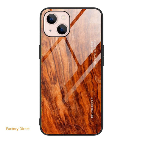 Image of Wood grain design tempered glass phone case back cover for Oneplus