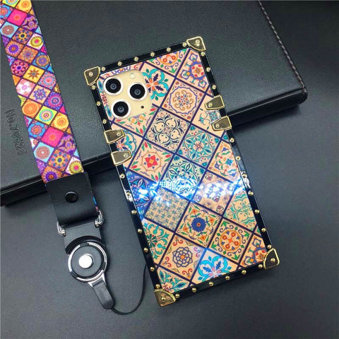 Image of Luxury Glitter Retro Flower Cover Case for iPhone models