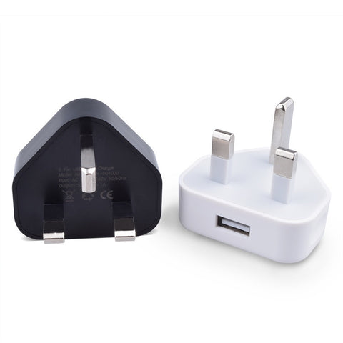 Image of UK Plug Single USB Adapter Mains 3 Pin Plug USB Adaptor Wall Charger Travel Charging Cable 5V 1A For all mobile phones