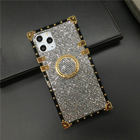 Image of iphone 12 MINI PRO MAXLuxury Bling Glitter Cover for X XS MAX XR 6 6S Plus Soft Square Phone Case for iphone 11 PRO MAX 7 8 Plus Coque