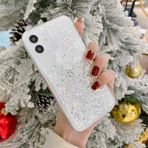 Image of iPhone 12 11 Pro Max luxury shining Casing popular Diamond glitter liquid quicksand phone case For apple X XR XS Max SE 2020