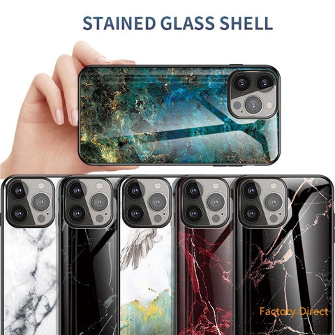 Image of Marble design glass back cover case for One plus