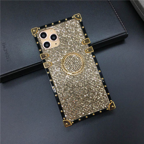 Image of iphone 12 MINI PRO MAXLuxury Bling Glitter Cover for X XS MAX XR 6 6S Plus Soft Square Phone Case for iphone 11 PRO MAX 7 8 Plus Coque