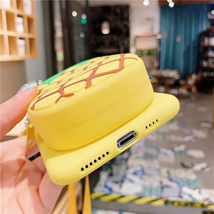 iphoneX XR Xsmax apple 8 7 6 plus phone case 3D Cartoon Purse Soft Case Zipper Wallet Phone Back Cover Shell with neck strap