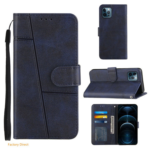 Image of Leather Flip case for Motorola G stylus 2021 MOTO G play G power 2021 Luxury Shockproof Leather flip cover with stand holder and card slot window hole wallet back cover For Moto G30 G40 G50 G60