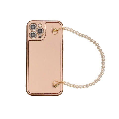 Image of Electroplatin Pearl Bracelet Phone Case with lanyard for IPhone 12 MAX 11 Pro XS XR X 7 8 Plus Protection Back Cove