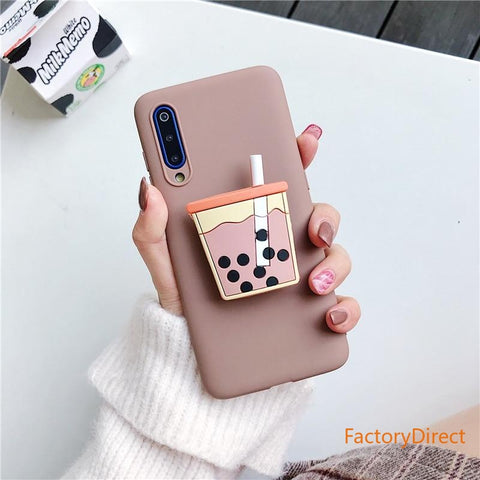 Image of Samsung Galaxy A50 A30 A40 A20 A10 A70 A60 A80 A7 2018 A10E Silicone cartoon phone holder case stand soft back cover Coque