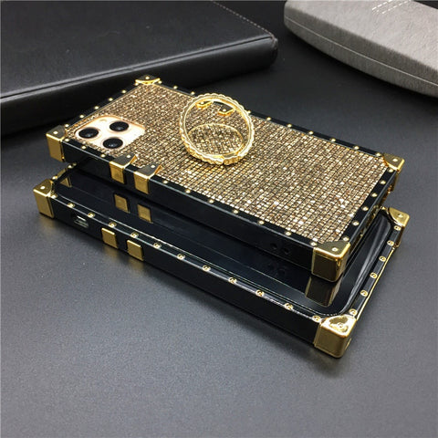 Image of iphone 12 MINI PRO MAXLuxury Bling Glitter Cover for X XS MAX XR 6 6S Plus Soft Square Phone Case for iphone 11 PRO MAX 7 8 Plus Coque