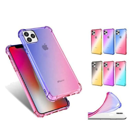 Image of Gradient double colors TPU Soft Clear Case for iPhone X 8 7 6 iphone 11 12 sery