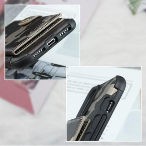 Camouflage Wallet PU leather iPhone case cover