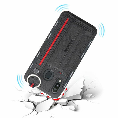 Image of Creative card slot phone case for Samsung with holding stap--samsung models