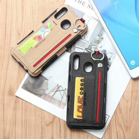 Image of Creative card slot phone case for Samsung with holding stap--samsung models