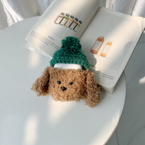 Image of Cute Dog Knitted Plush Airpods Case for G1 G2