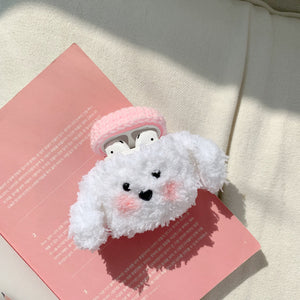 Cute Dog Knitted Plush Airpods Case for G1 G2