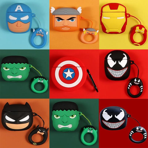 Image of Disney Airpods Case for Airpods Pro Captain America Venum Hulk Batman Spiderman 3D Silicone Anime Case Cover for Airpod 2