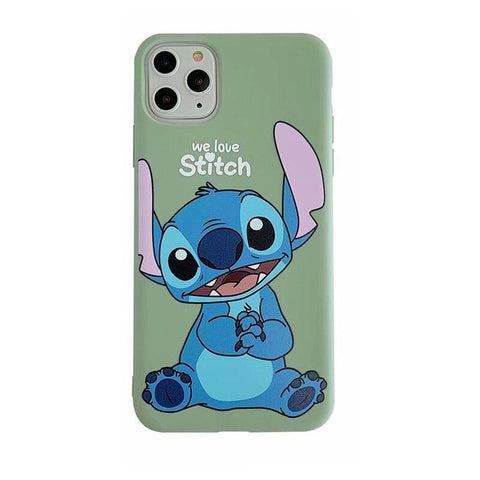 Image of Disney Cartoon Lilo and Stitch IPhone 11 Case Cover soft TPU 3D Printing Figure Toys for Girls Boys