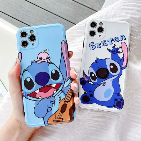 Image of Disney Cartoon Lilo and Stitch IPhone 11 Case Cover soft TPU 3D Printing Figure Toys for Girls Boys